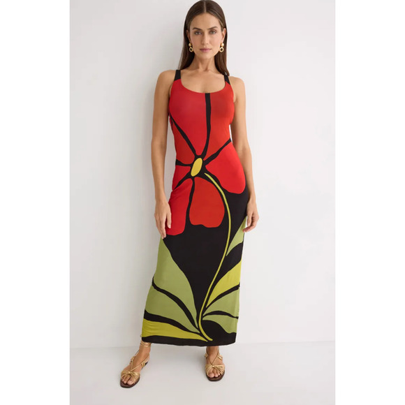 CALA DE LA CRUZ Solange Dress in Multicolored Floral - Picture 1 of 8
